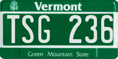 VT license plate TSG236