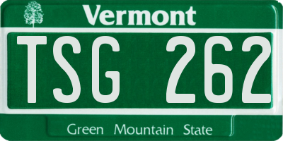VT license plate TSG262