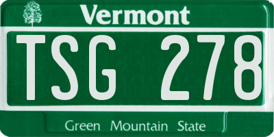 VT license plate TSG278