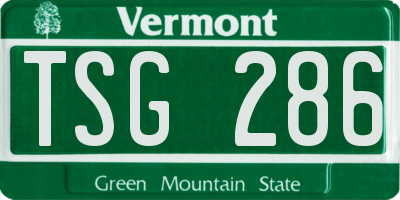 VT license plate TSG286