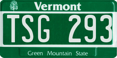 VT license plate TSG293