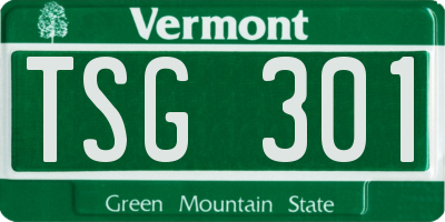 VT license plate TSG301