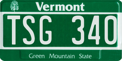 VT license plate TSG340