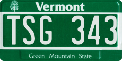 VT license plate TSG343