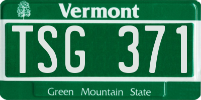 VT license plate TSG371