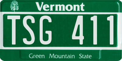 VT license plate TSG411