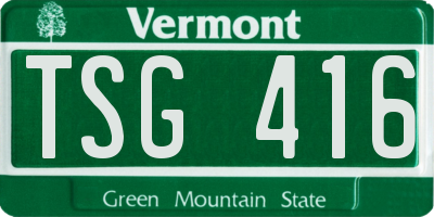 VT license plate TSG416