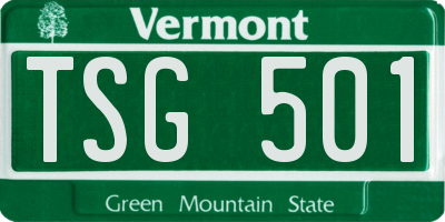 VT license plate TSG501