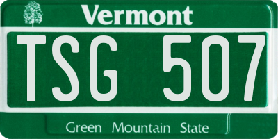VT license plate TSG507