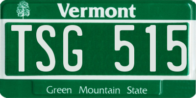 VT license plate TSG515