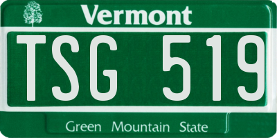 VT license plate TSG519