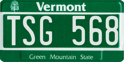 VT license plate TSG568