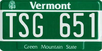 VT license plate TSG651