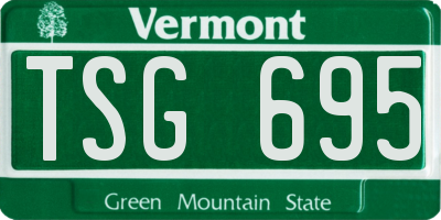 VT license plate TSG695