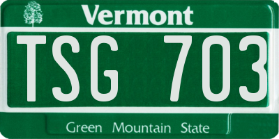 VT license plate TSG703