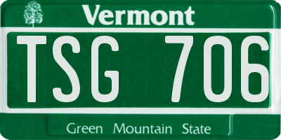 VT license plate TSG706