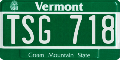 VT license plate TSG718