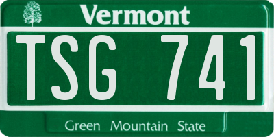VT license plate TSG741
