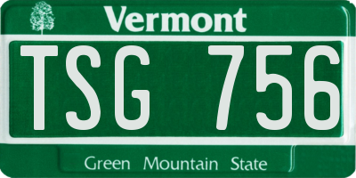 VT license plate TSG756