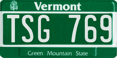 VT license plate TSG769