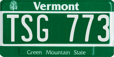 VT license plate TSG773