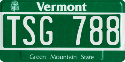 VT license plate TSG788