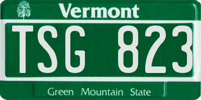 VT license plate TSG823