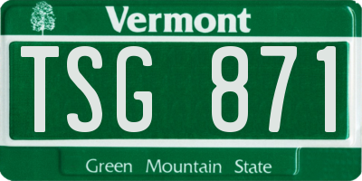 VT license plate TSG871