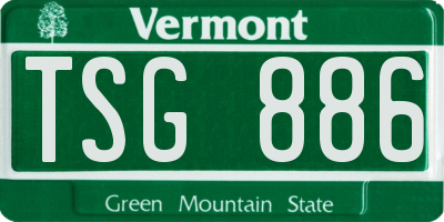 VT license plate TSG886