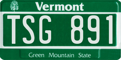 VT license plate TSG891