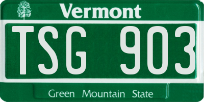 VT license plate TSG903