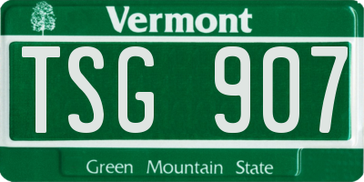 VT license plate TSG907