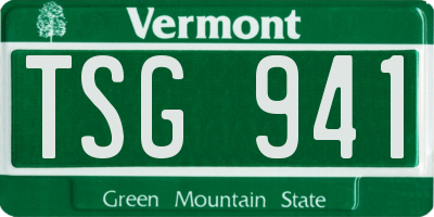 VT license plate TSG941