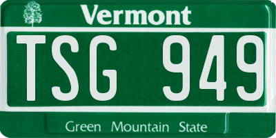 VT license plate TSG949