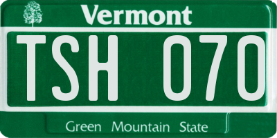 VT license plate TSH070