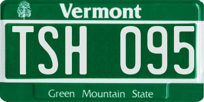 VT license plate TSH095