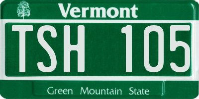 VT license plate TSH105