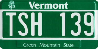VT license plate TSH139