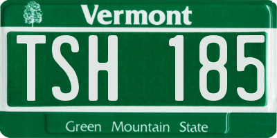 VT license plate TSH185