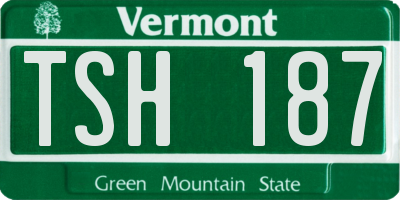 VT license plate TSH187