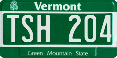 VT license plate TSH204