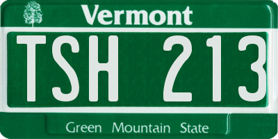 VT license plate TSH213