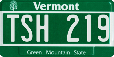 VT license plate TSH219
