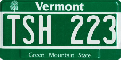 VT license plate TSH223