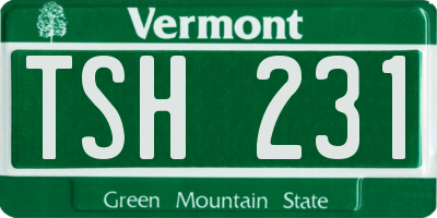 VT license plate TSH231