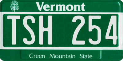 VT license plate TSH254