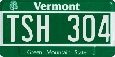 VT license plate TSH304