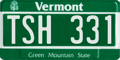 VT license plate TSH331