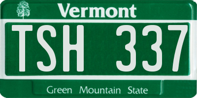 VT license plate TSH337