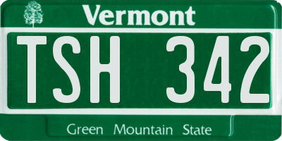 VT license plate TSH342